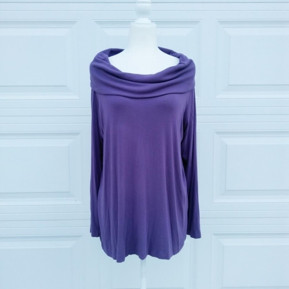 Denim & Co Large drape neck sweater